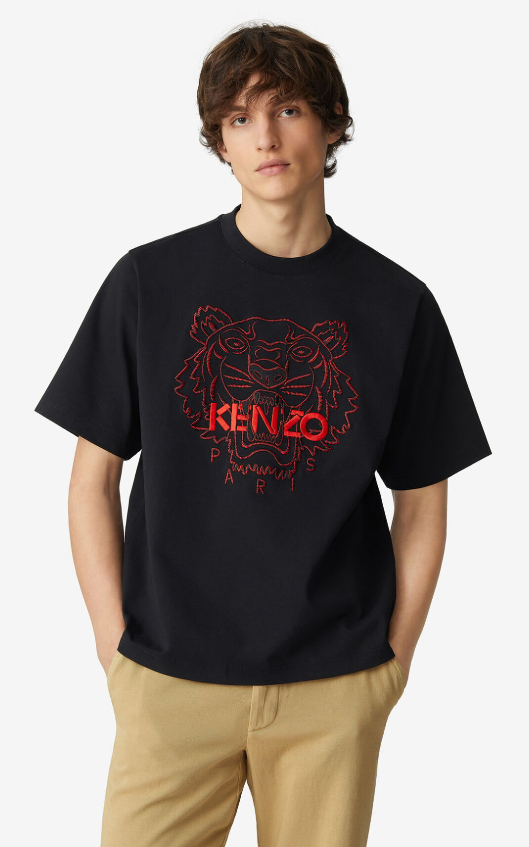 Kenzo Tiger loose fitting T-shirts Herre - Sort DK-370376